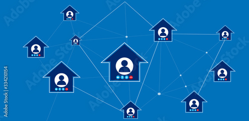 Smart working and video conference quarantine at home freelancers working