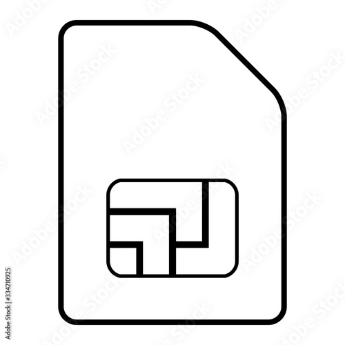 Sim card icon isolated on white background. Sim card  mobile slot . Smart design