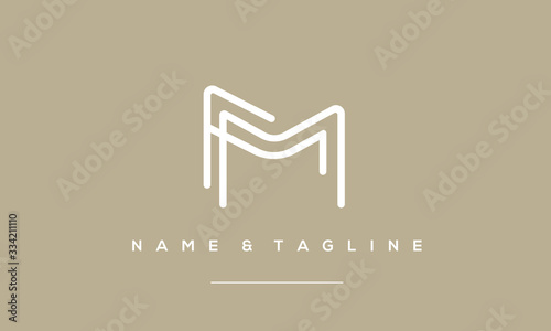 Alphabet letter icon logo FM or M