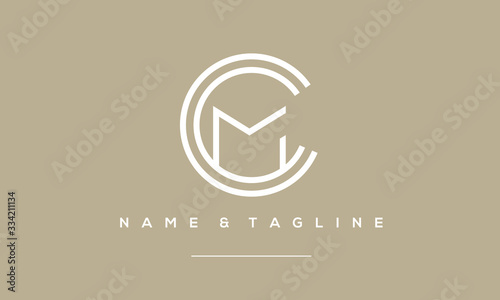 alphabet letter icon logo CCM or MCC