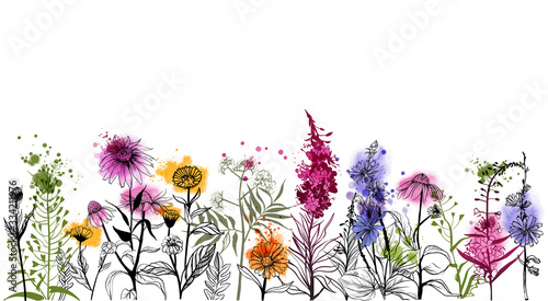 Medical herbs background.