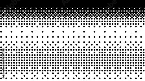 Circle pixels mosaic. Vector gradient abstract background. Black and white gradient.