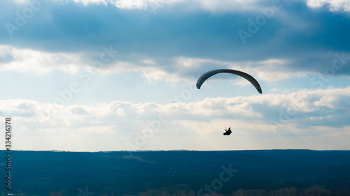 Air sport paragliding again the summer blue sky