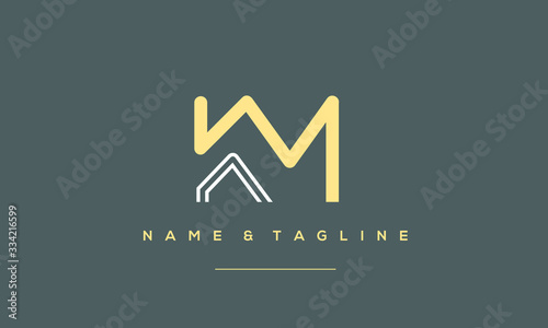 alphabet letter icon logo KM