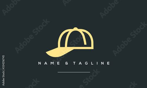 A line art icon logo of a HAT/CAP