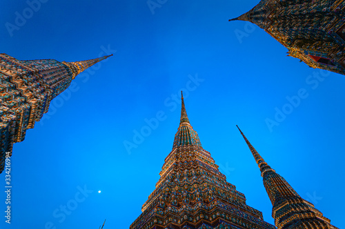 Thailand temple Wat Pho in night in Bangkok