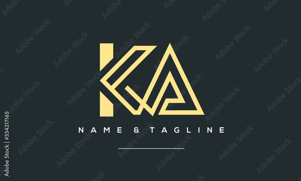 alphabet letter icon logo KA - obrazy, fototapety, plakaty 
