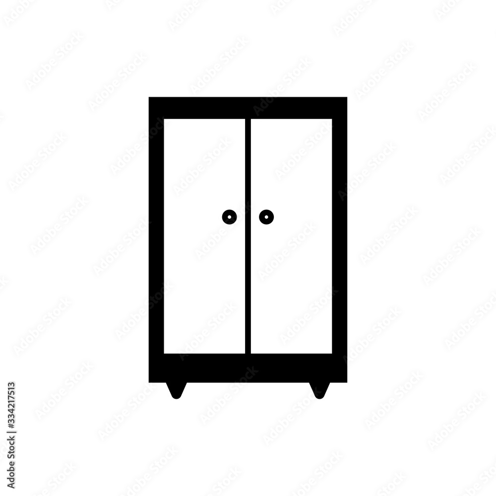 Wardrobe Icon With Outline Style Vector Wardrobe Icon With Outline Style Vector