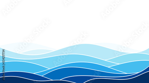 Abstract ocean wave layer background vector illustration