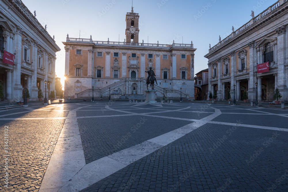 Quirinale palace at the sunrise