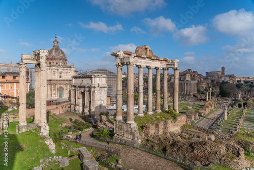Imperial romanian forum ruins Rome Italy