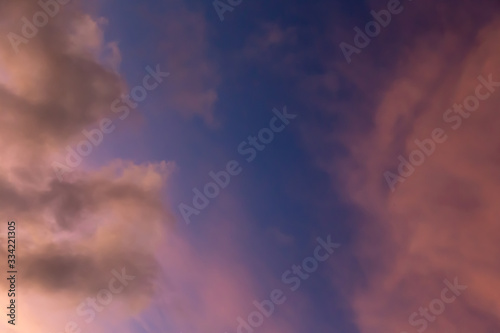 The sky in beautiful colors at sunset with a few clouds © 25ehaag6