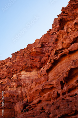 Beautiful wide angle view of amazing sandstone formations in Egypt.
