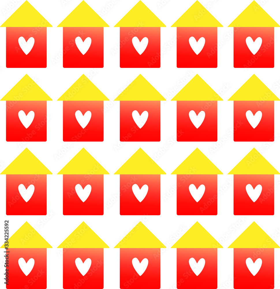 Abstract texture with home, heart, geometric pattern. Vector design illustration Abstract texture with home, heart, geometric pattern. Vector design illustration