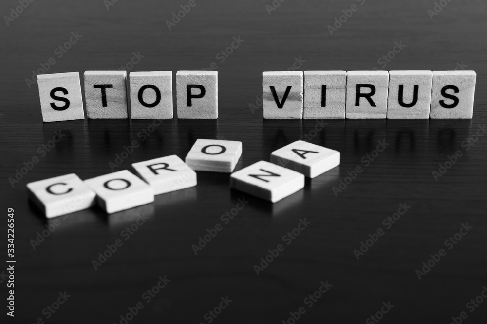 Obraz premium Stop coronavirus lettering concept