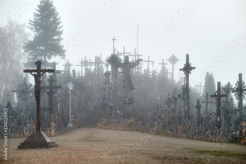 Hill of Crosses (Kryziu kalnas), a famous site of pilgrimage in northern Lithuania. photo