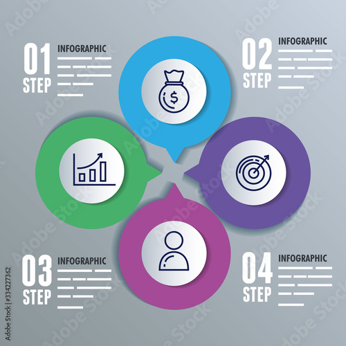 statistical infographic with numbers and business icons vector illustration design