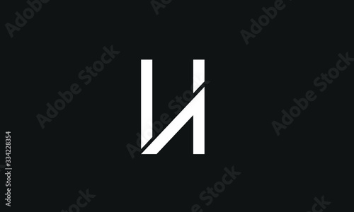 HA or AH line art alphabet letter mark monogram luxury symbol vector icon logo template © fysaladobe