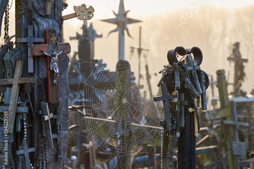 Hill of Crosses (Kryziu kalnas), a famous site of pilgrimage in northern Lithuania. photo