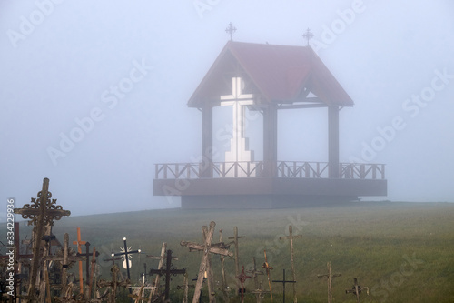 Hill of Crosses (Kryziu kalnas), a famous site of pilgrimage in northern Lithuania. photo