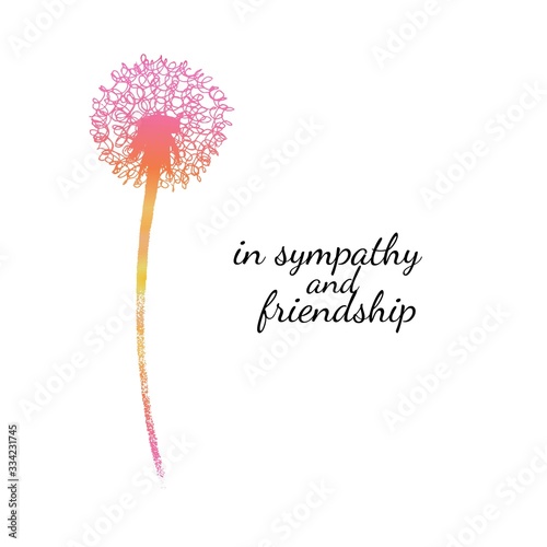 Wallpaper Mural Sympathy card with a single flower