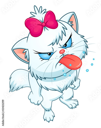 Resent kitty showing tongue