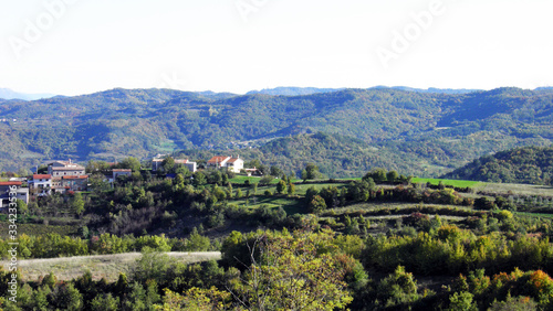 Picturesque landscapes and photogenic hills in the Istrian peninsula - Pazin, Croatia (Slikoviti pejzazi i fotogenicni brijegovi u unutrasnjosti poluotoka Istre - Pazin, Hrvatska) photo