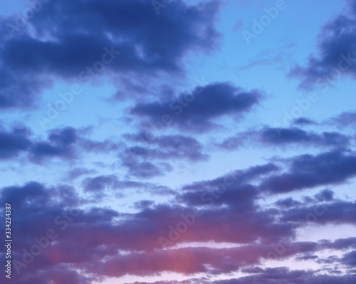  beautiful sky with red and blue clouds