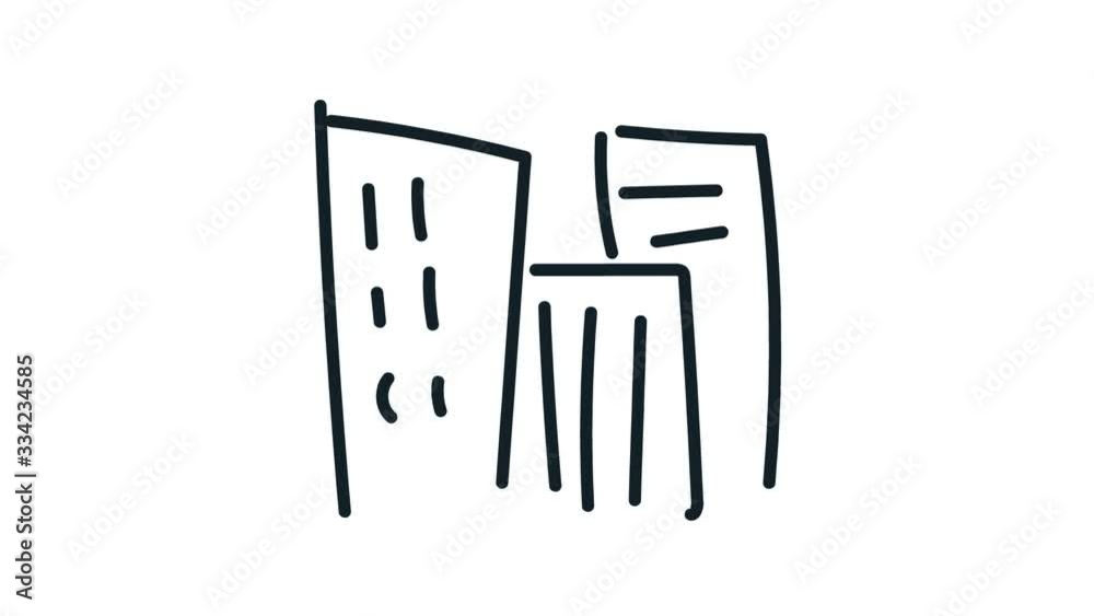 city simple line art doodle draw process whiteboard symbol sign concept city simple line art doodle draw process whiteboard symbol sign concept