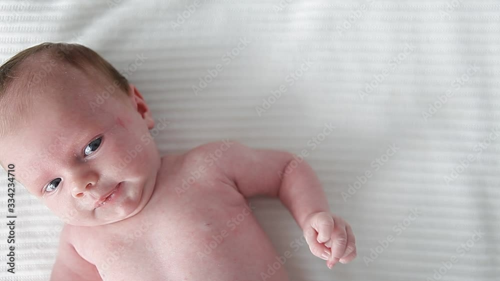 little newborn baby watching ,crying with sound little newborn baby watching ,crying with sound