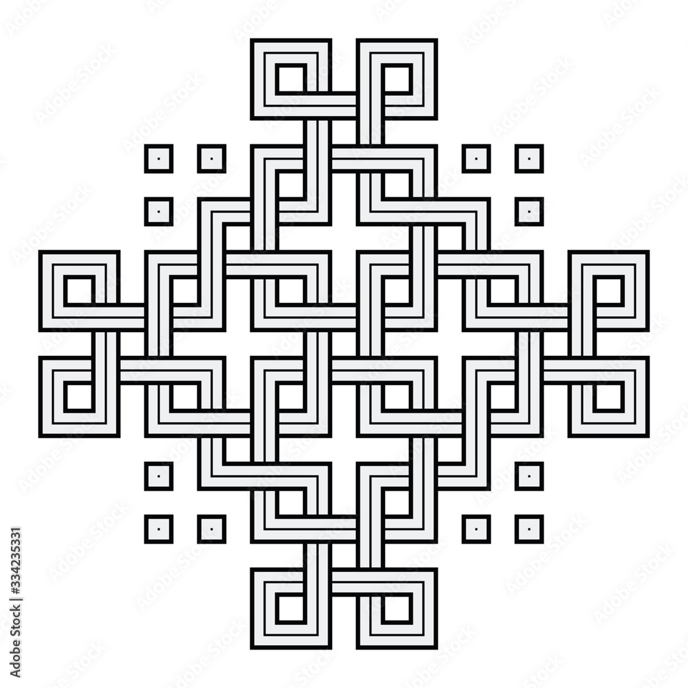 Viking Decoration Knot - Chain Squares Cross