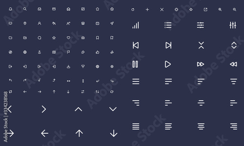 Big Collection outline Icon. Mobile and Web UI Icon Set. Seamless Icons Pack.  - Vector