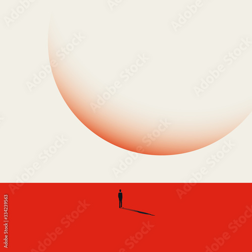New business opportunities, unknown challenges and uncertain future vector concept. Symbol of new chance, beginning.