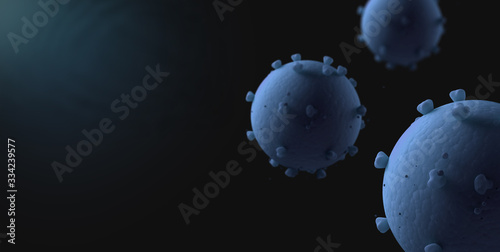 Virus bleu microscopique photo