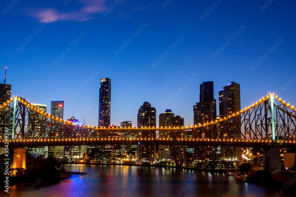 City of Brisbane at nighttime  -  Australia Queensland.