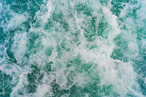 Seething atlantic sea water with foam, jet, stream Cape Cod