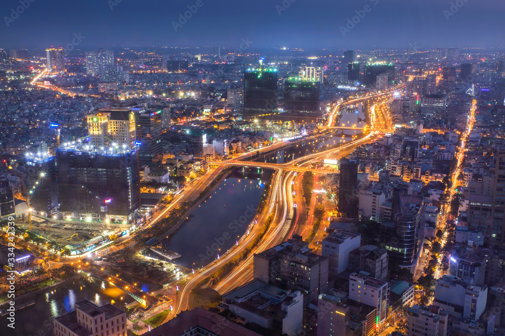 Ho Chi Minh City Vietnam at night