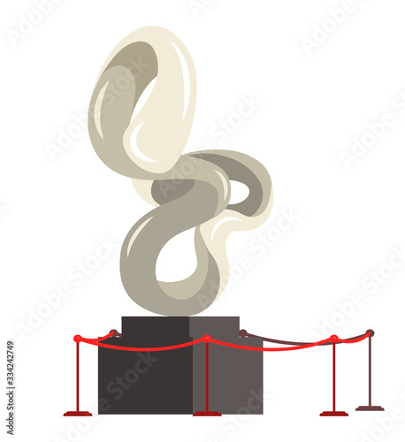 Vector illustration modern sculpture exhibition