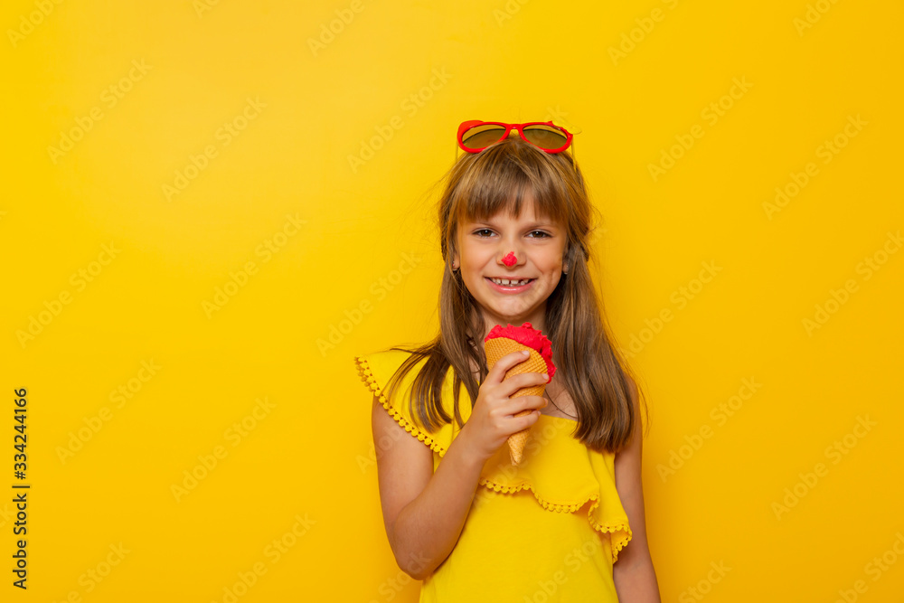 Little girl eating an ice cream Little girl eating an ice cream