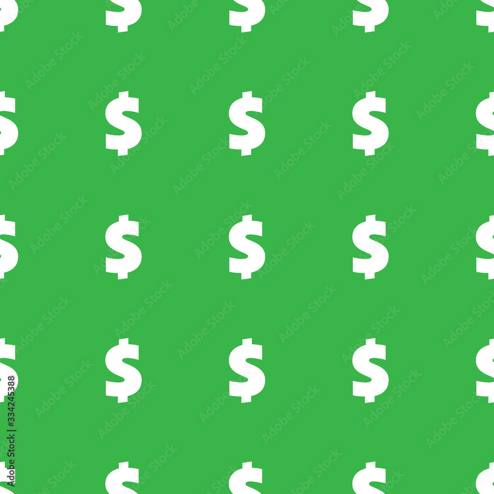 Dollar sign seamless pattern. Wrapping background with repeating USA currency symbols isolated on green. Vector eps8 illustration. Dollar sign seamless pattern. Wrapping background with repeating USA currency symbols isolated on green. Vector eps8 illustration.