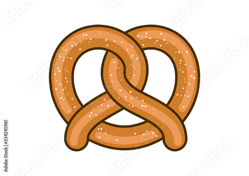 Pretzel icon vector. Salty pretzel vector. Salty pastry icon. Pretzel isolated on a white background