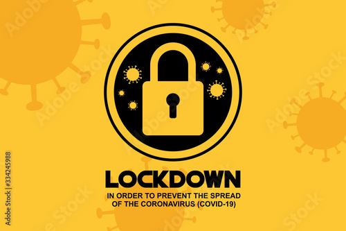 LOCKDOWN Coronavirus, Covid-19 Pandemic world lockdown for quarantine Illustration Vector