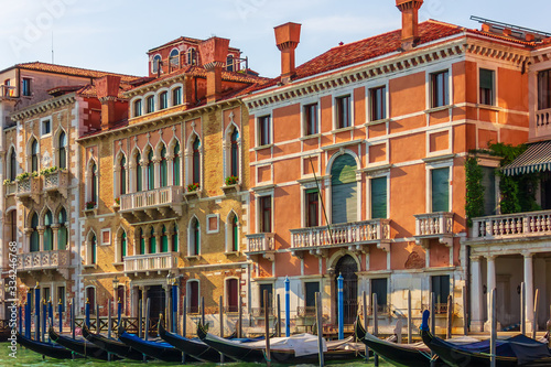Gondolas and palaces of beautiful Venice, Italy