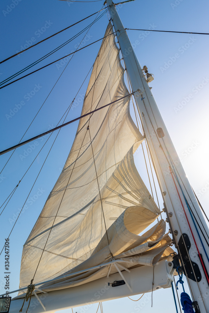 Fototapeta premium Partially filled sail on a yacht