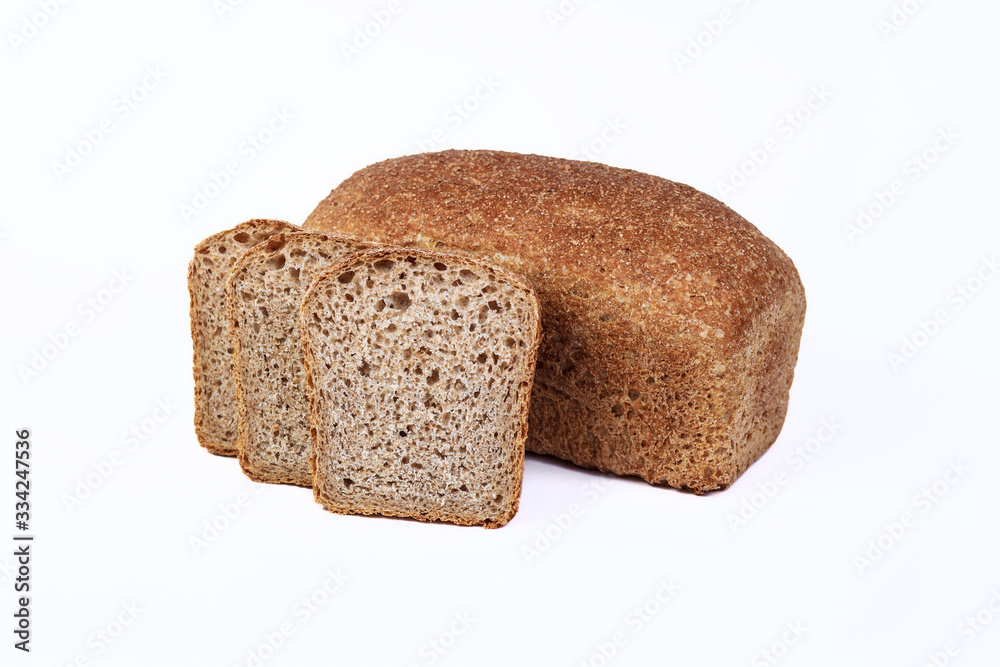 Fresh bakery product. Bread. Rye bread isolated on white background. Top view and copy space for text. Fresh bakery product. Bread. Rye bread isolated on white background. Top view and copy space for text.
