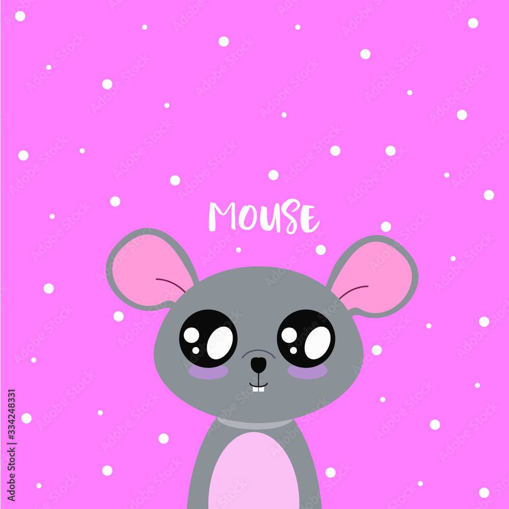 Cute Mouse illustration for nursery poster,textile print, wallpaper, fashion design