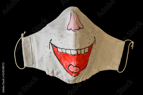 mask on black background