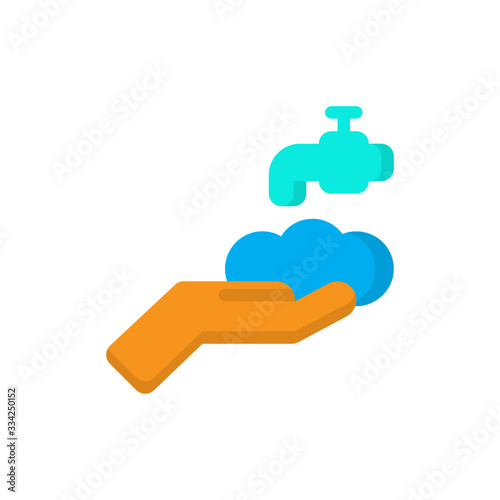 Washing hand with liquid soap Icon, Logo, Vector