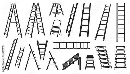 Stair vector black set icon.Vector illustration staircase on white background .Isolated black set icon stairway.