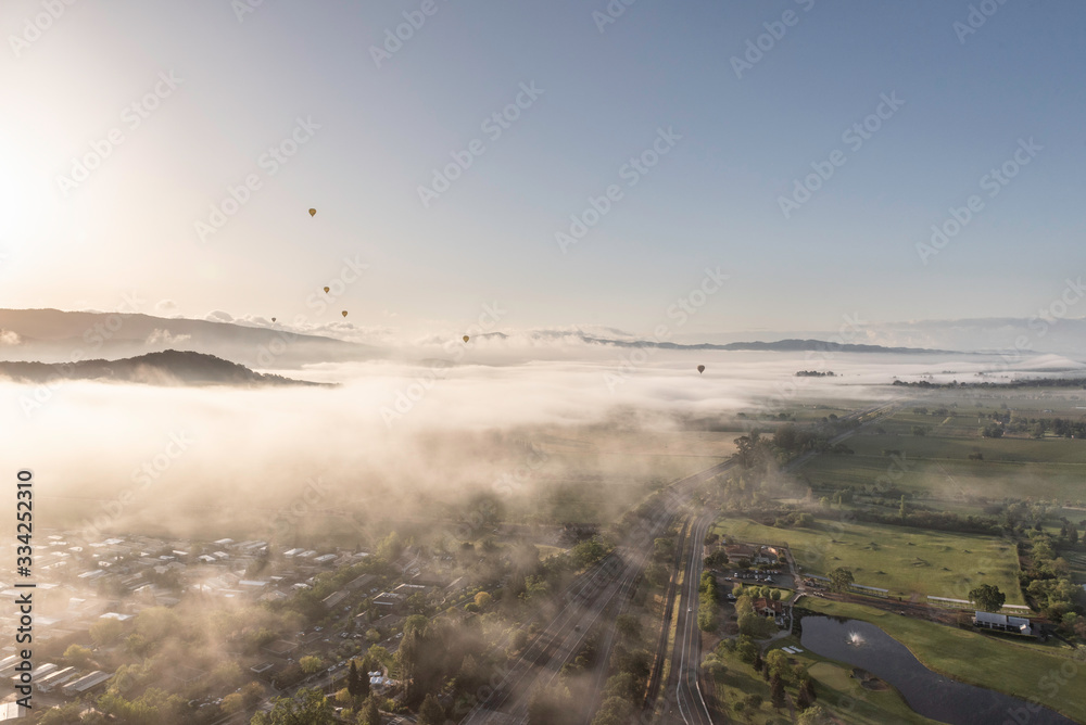 Obraz premium Napa Valley Hot Air Balloon Viewpoints
